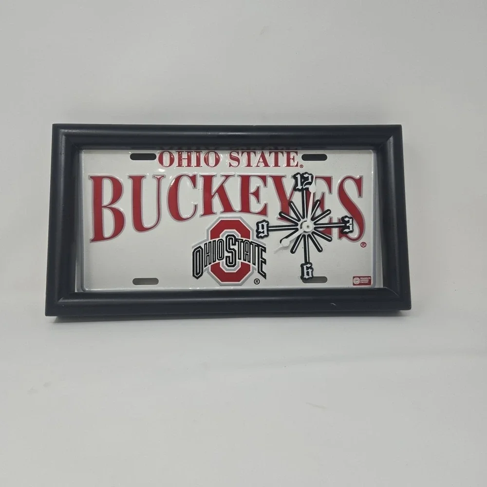Ohio State Buckeyes NCAA License‎ Plate Quartz Clock