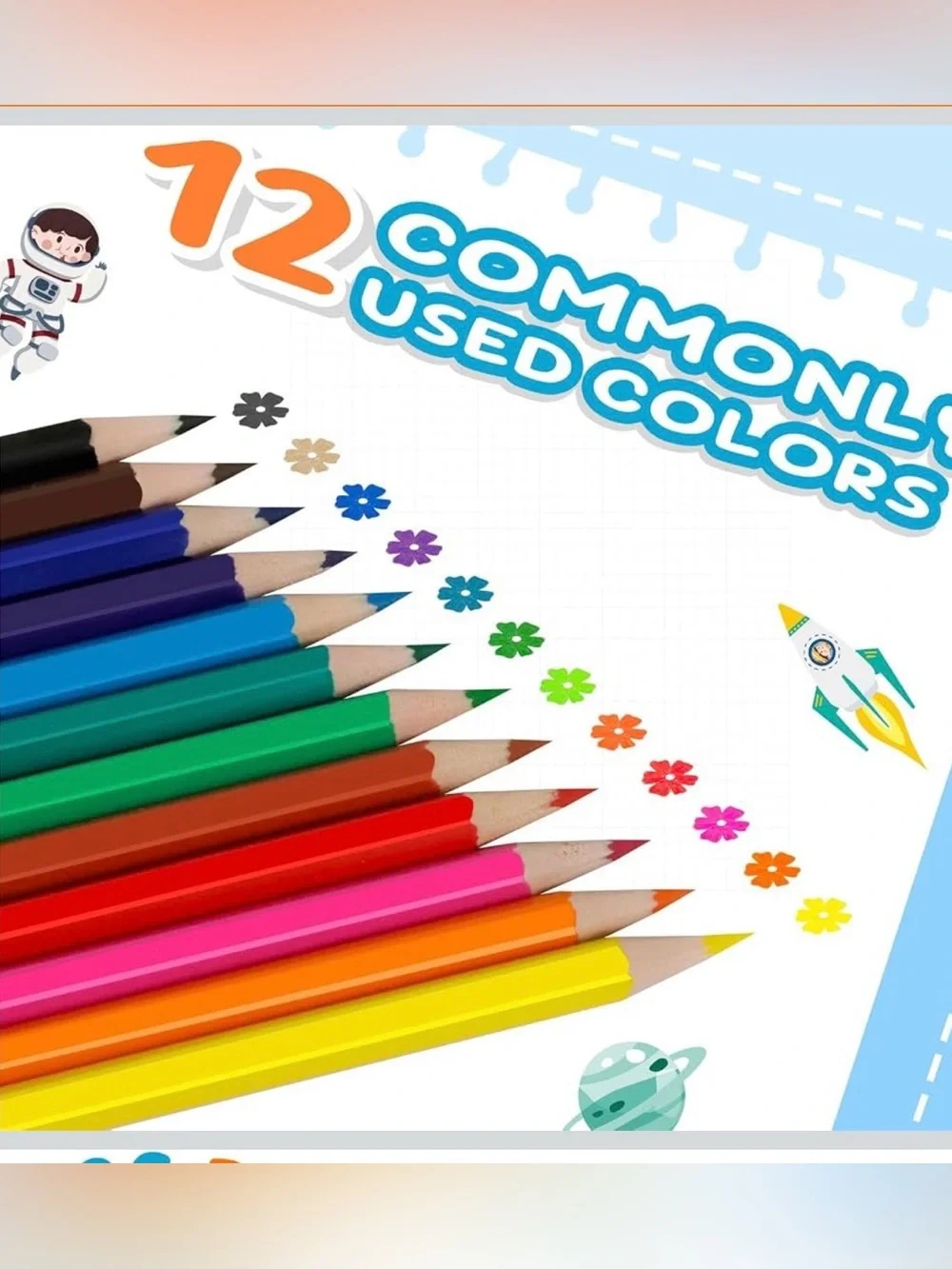 18pcs pre-sharpened Colored Pencils for kids 12-Color Pack