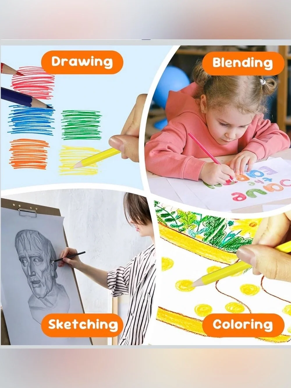 18pcs pre-sharpened Colored Pencils for kids 12-Color Pack