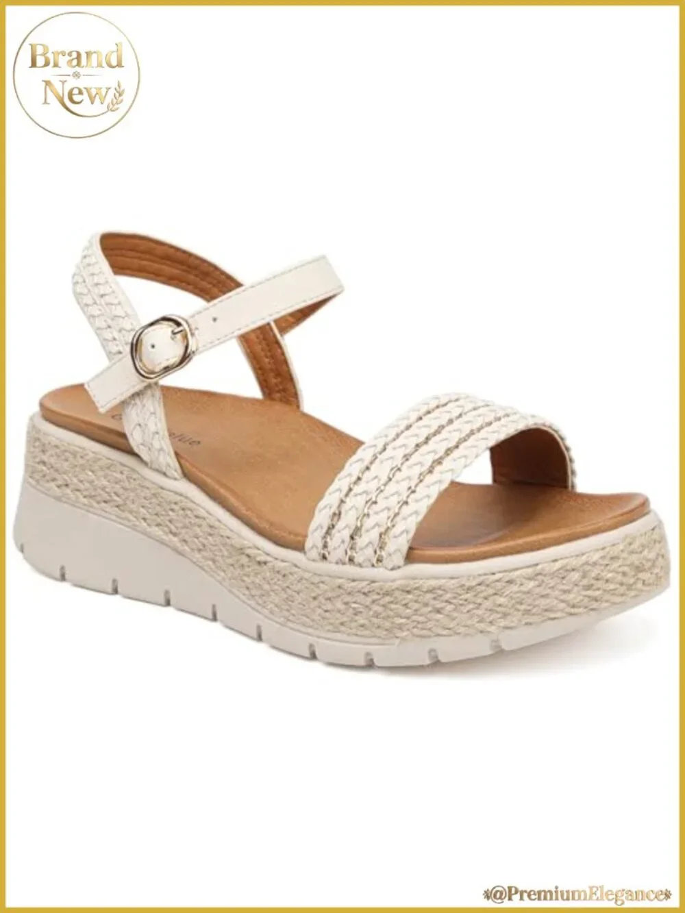Women's Platform Espadrille Wedge Sandals Open Toe Adjustable Ankle Strap