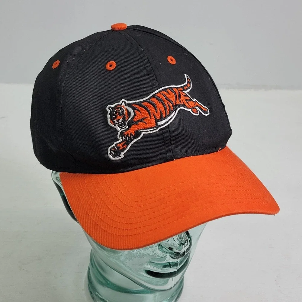Vintage 90's Cincinnati Bengals Two‎ Tone Hat Raised Leaping Tiger Twins Kids OS
