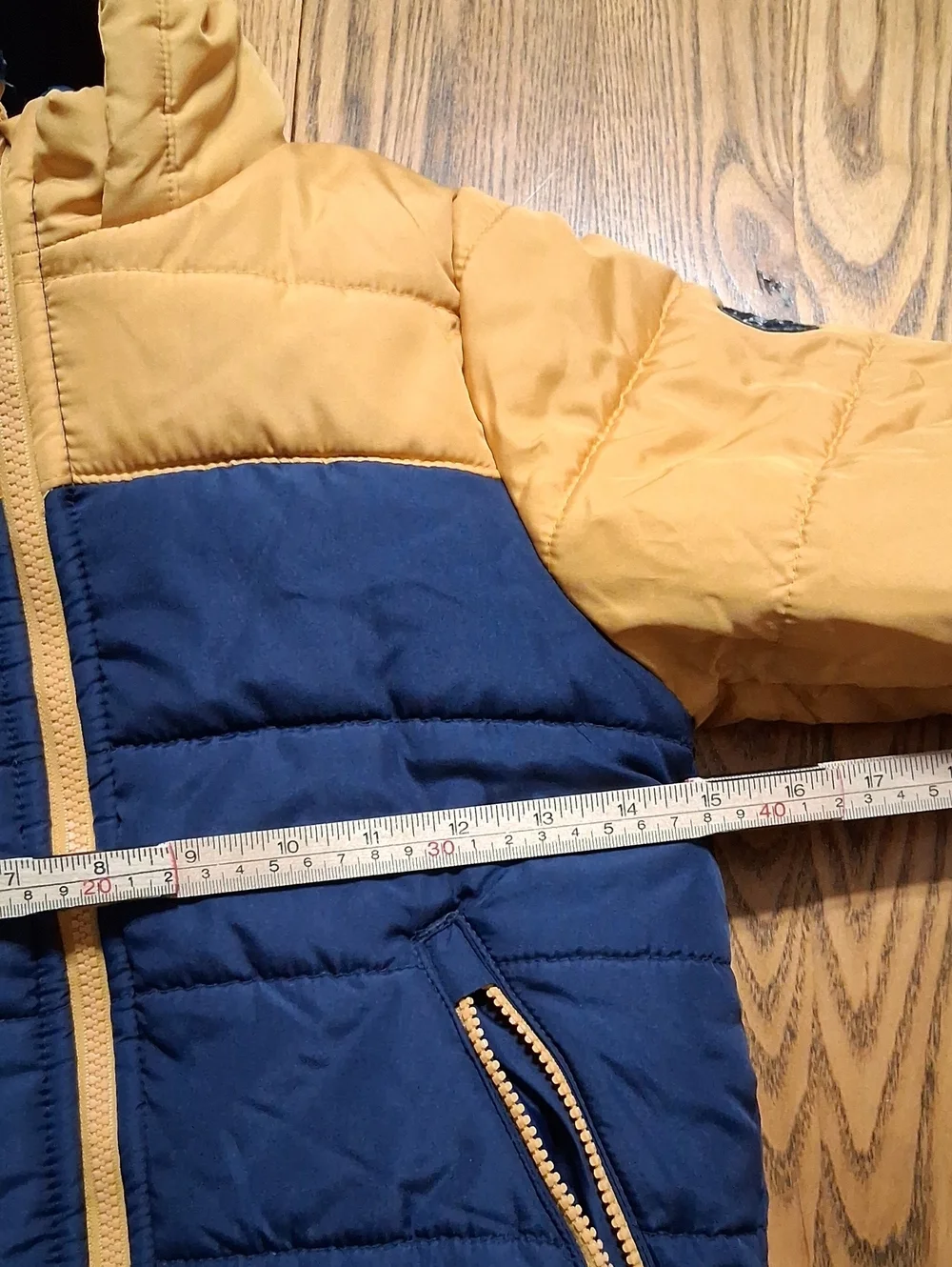 OSHKOSH B'GOSH Jacket Child Kids 5T YELLOW GOLD NAVY BLUE Puff Used Coat