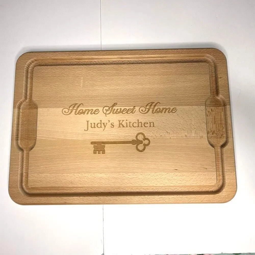 Personalized Engraved Wooden Cutting Board – “Home Sweet Home | Judy’s Kitchen”
