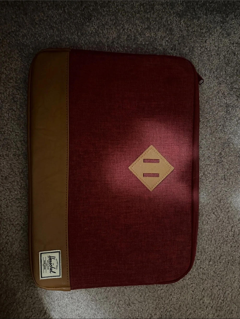 Herschel Supply Company Burgundy and Tan Laptop Sleeve
