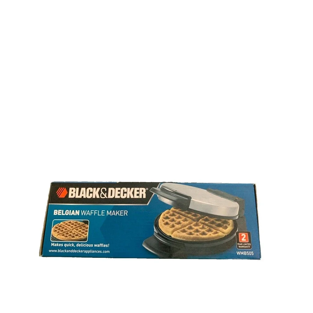 Black &Decker Belgian Waffle Maker Stainless Steel Nonstick Extra Deep Grids