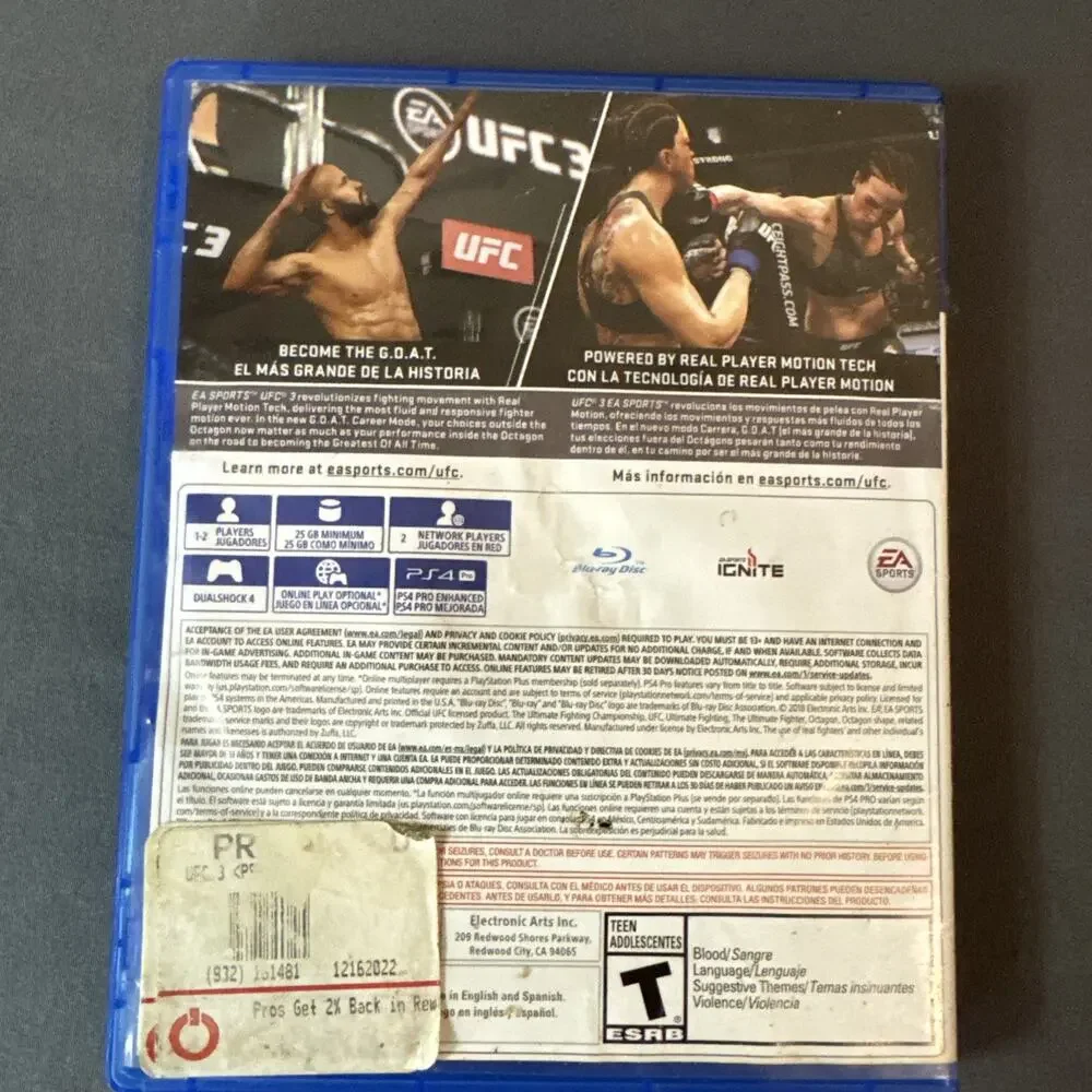 UFC 3 for Playstation 4 Free Shipping PS4