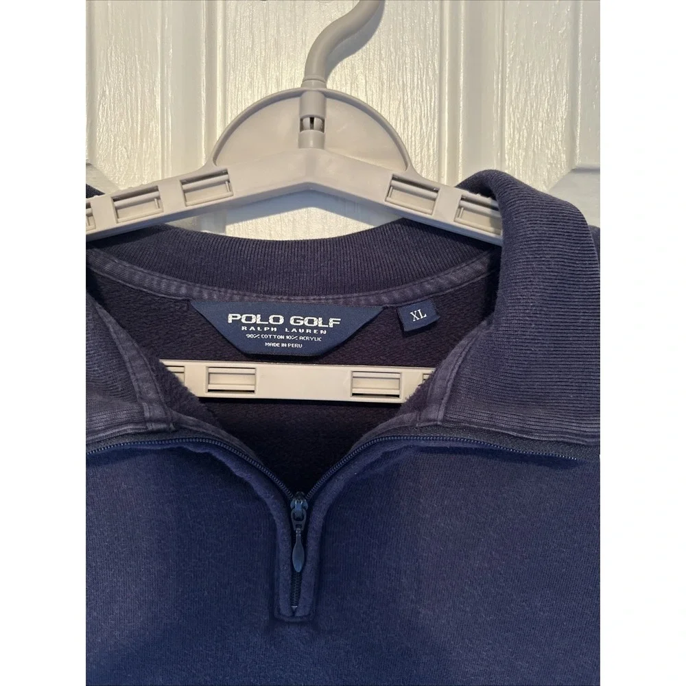 Polo Golf Ralph Lauren Men's XL Navy Quarter Zip Pullover Sweatshirt Long Sleeve