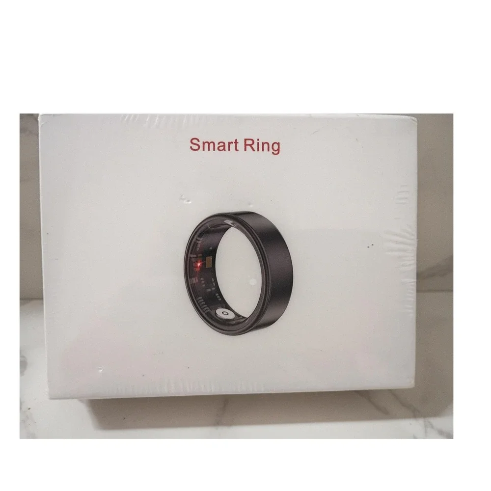 JRing Wearables Smart Ring Fitness & Health Tracker - Matte Black - Size 8 - NWT