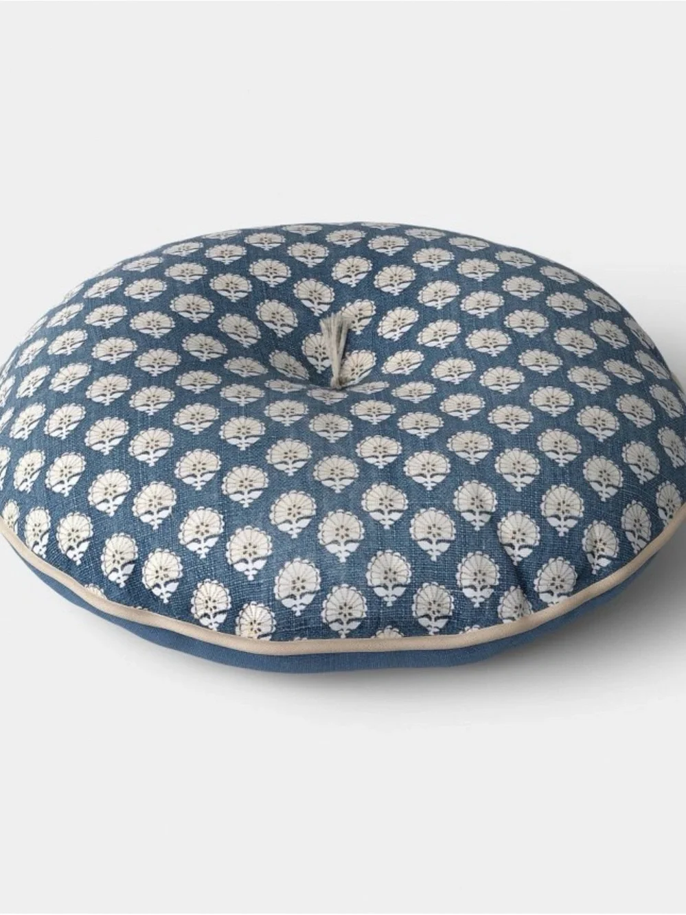 Round Block Print Pillow Blue/Neutral - Threshold™