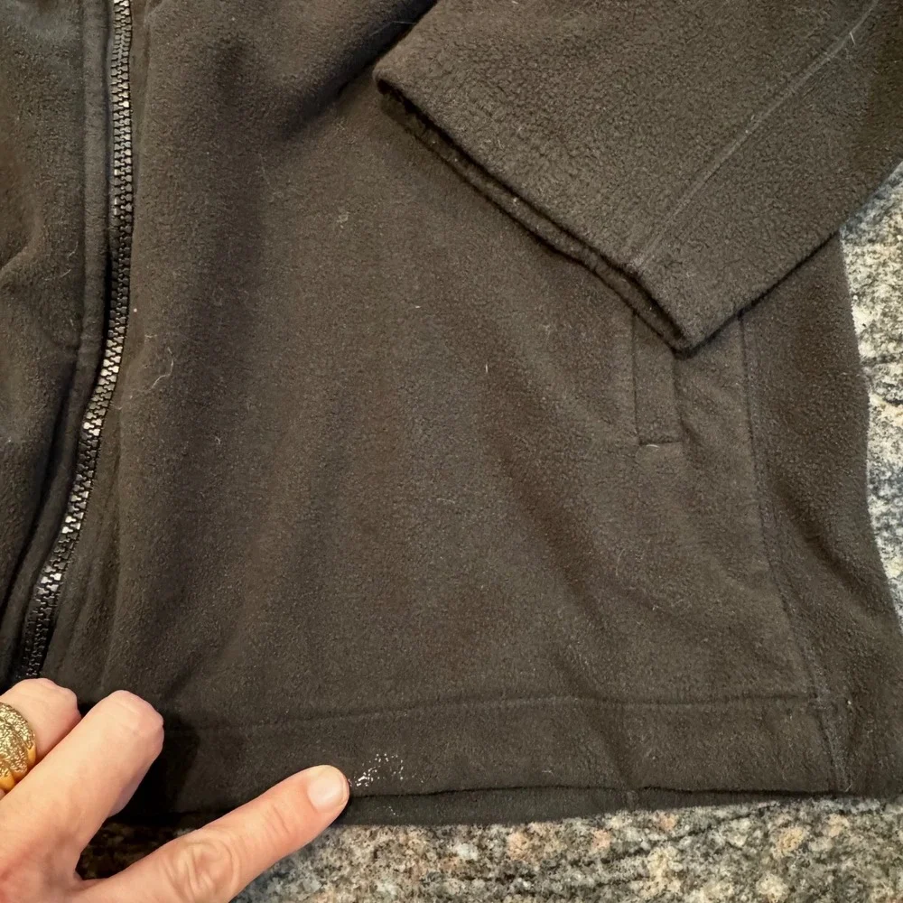 The North Face Fleece Jacket Mens XL Black Full Zip Mock Neck Logo Outdoor