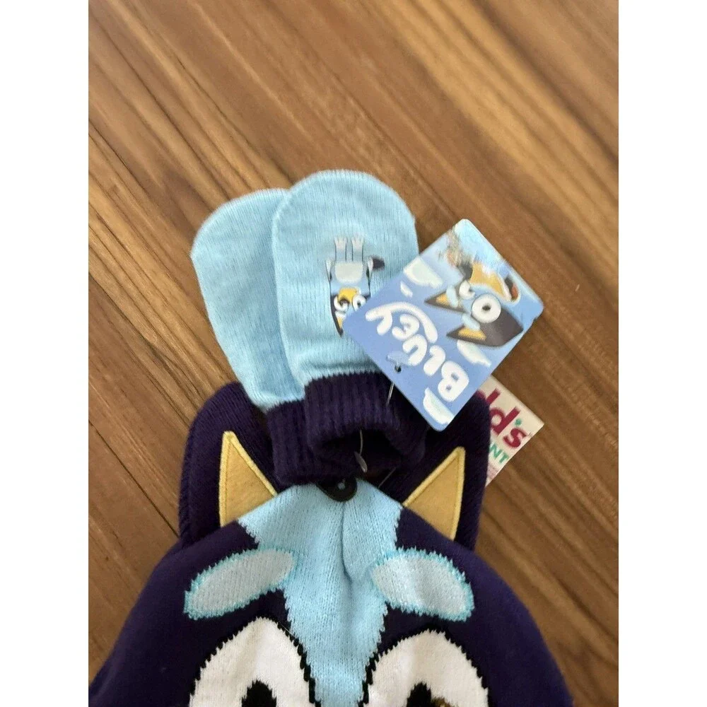 Bluey Earflap Beanie & Mittens Set