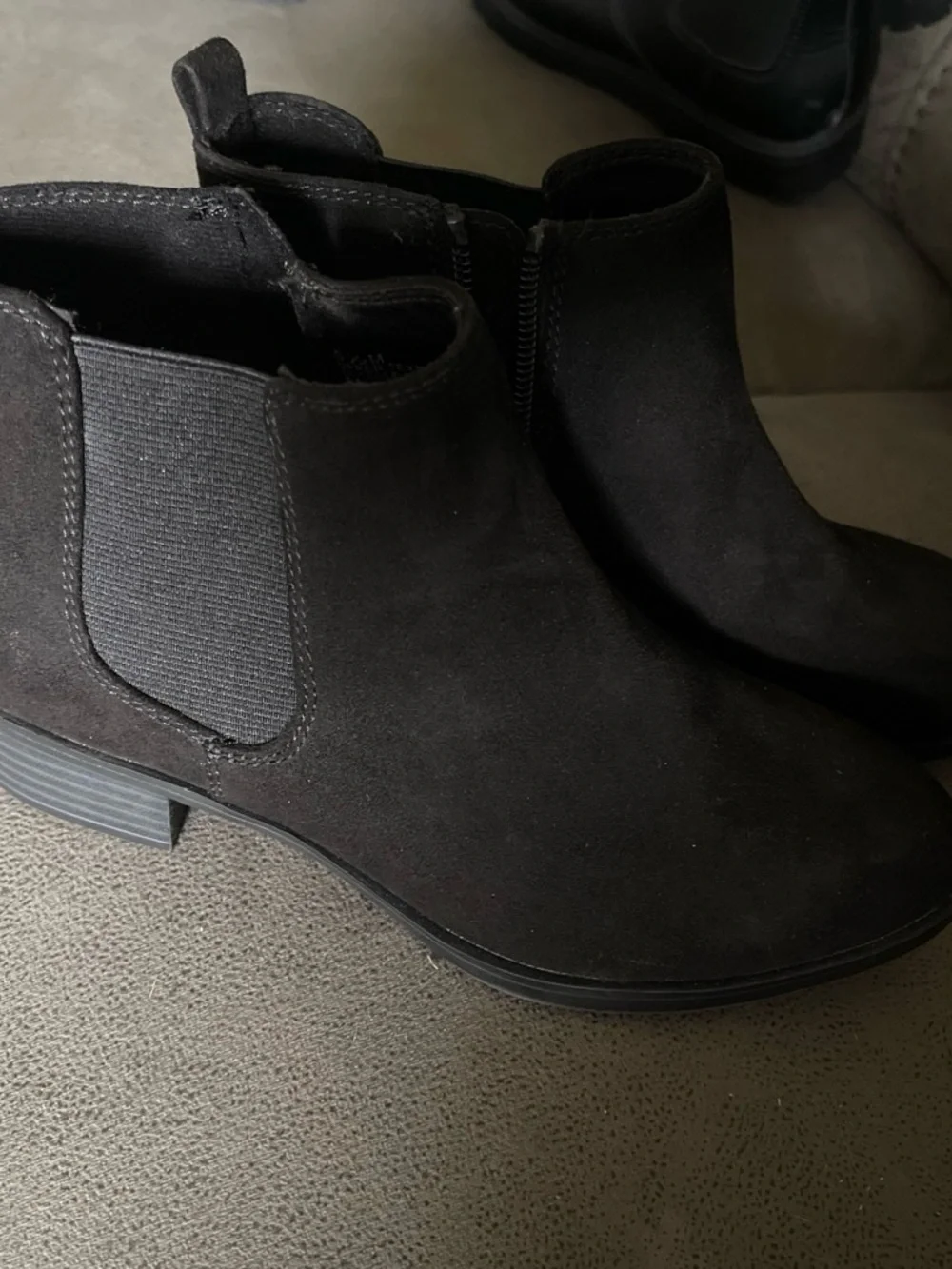 Men's Black Suede Ankle Boots - Sleek Side-Zip Design