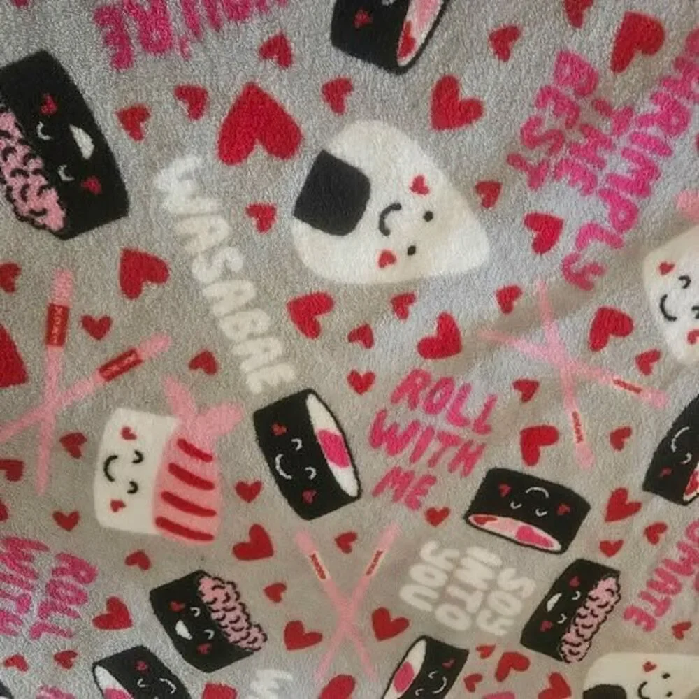 Sushi Print Fleece Throw Blanket