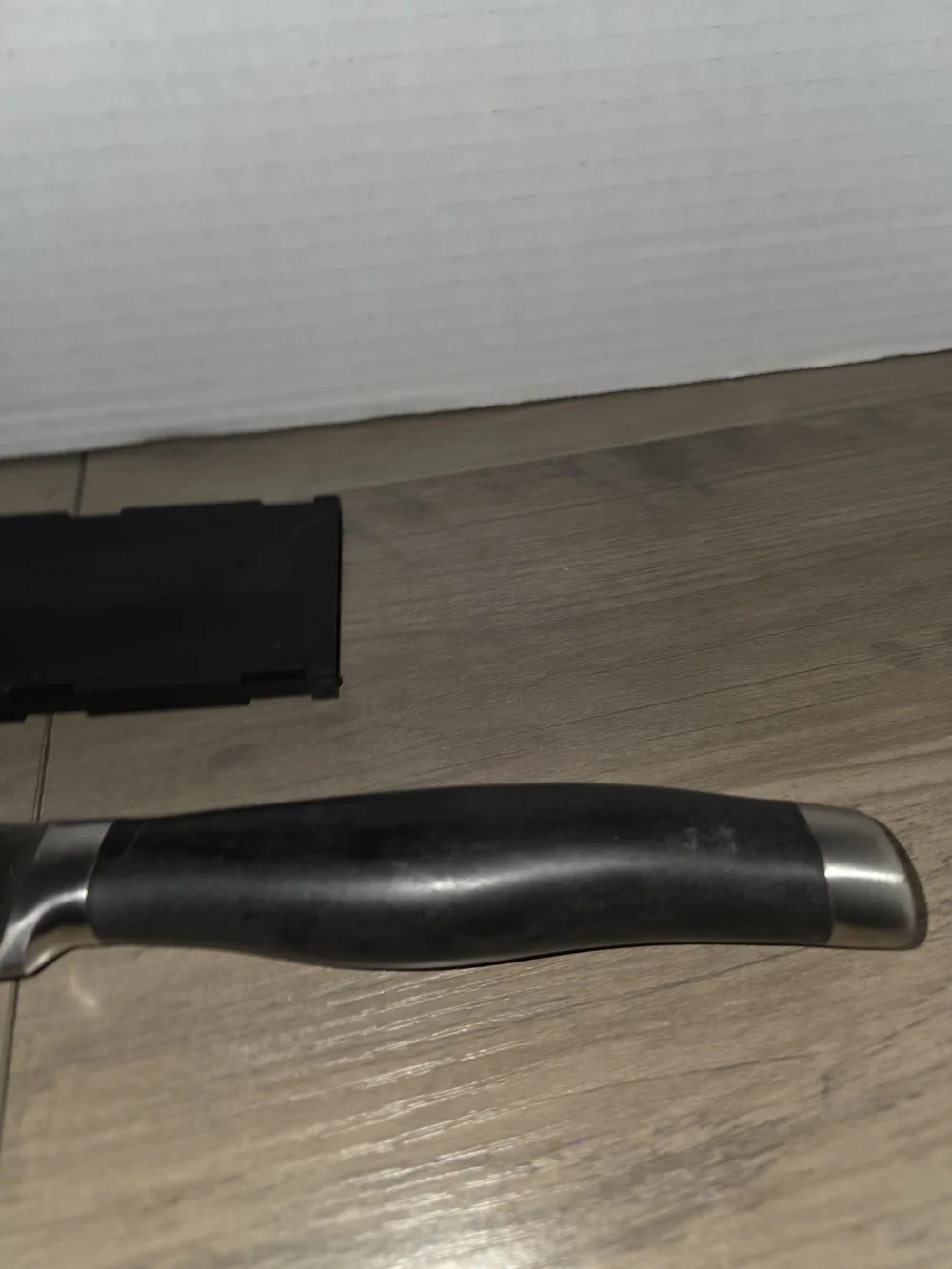 The Pampered Chef Santoku Knife German Stainless Steel Blade With Cover Black