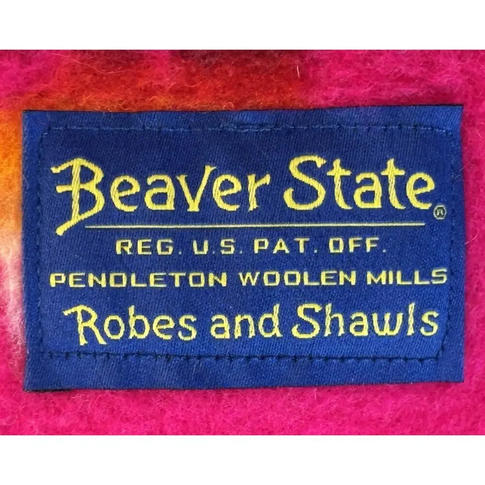 Vintage Pendleton Chief Joseph Pink Wool Muchacho Baby Crib Blanket Beaver State