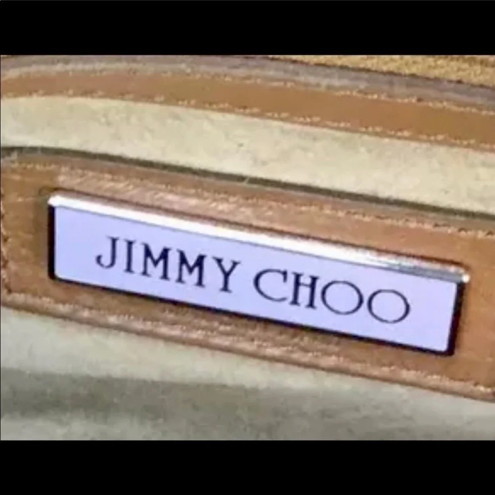 JIMMY CHOO Leather Tahula Hillary Tan Doctor Bag