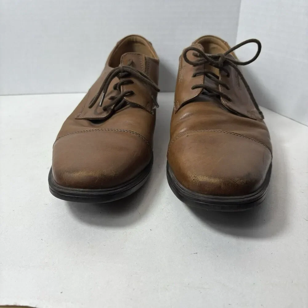 Clarks Collection Shoes Mens Size 11.5 Brown Oxfords Dress Whiddon Cap 15770‎ F2