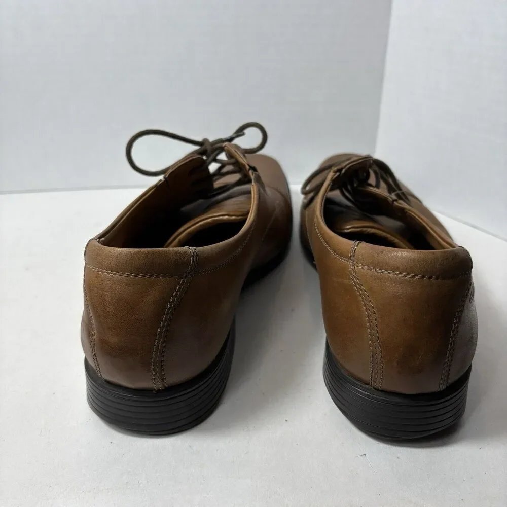 Clarks Collection Shoes Mens Size 11.5 Brown Oxfords Dress Whiddon Cap 15770‎ F2
