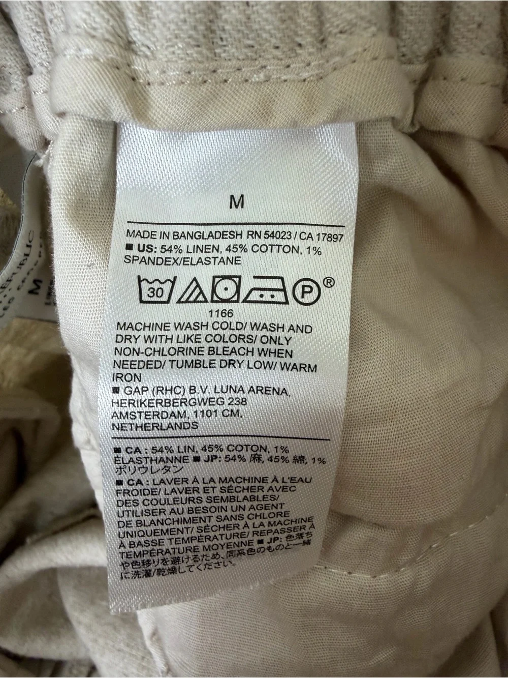 BANANA REPUBLIC Linen Blend High Rise Wide Leg Cropped Pant in Flax size Medium