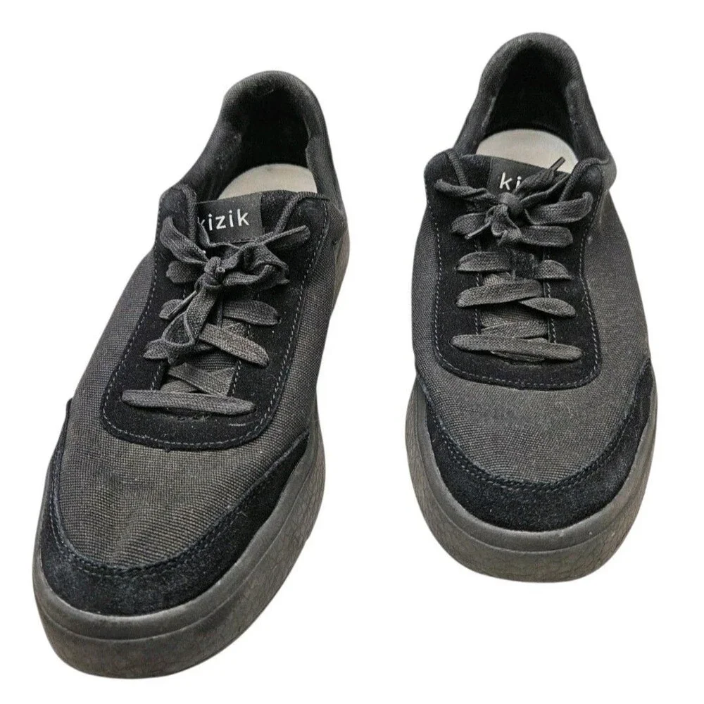 Kizik Prague Hands Free Shoes Mens 11.5 / Womens 13 Slip On Black Canvas Walking