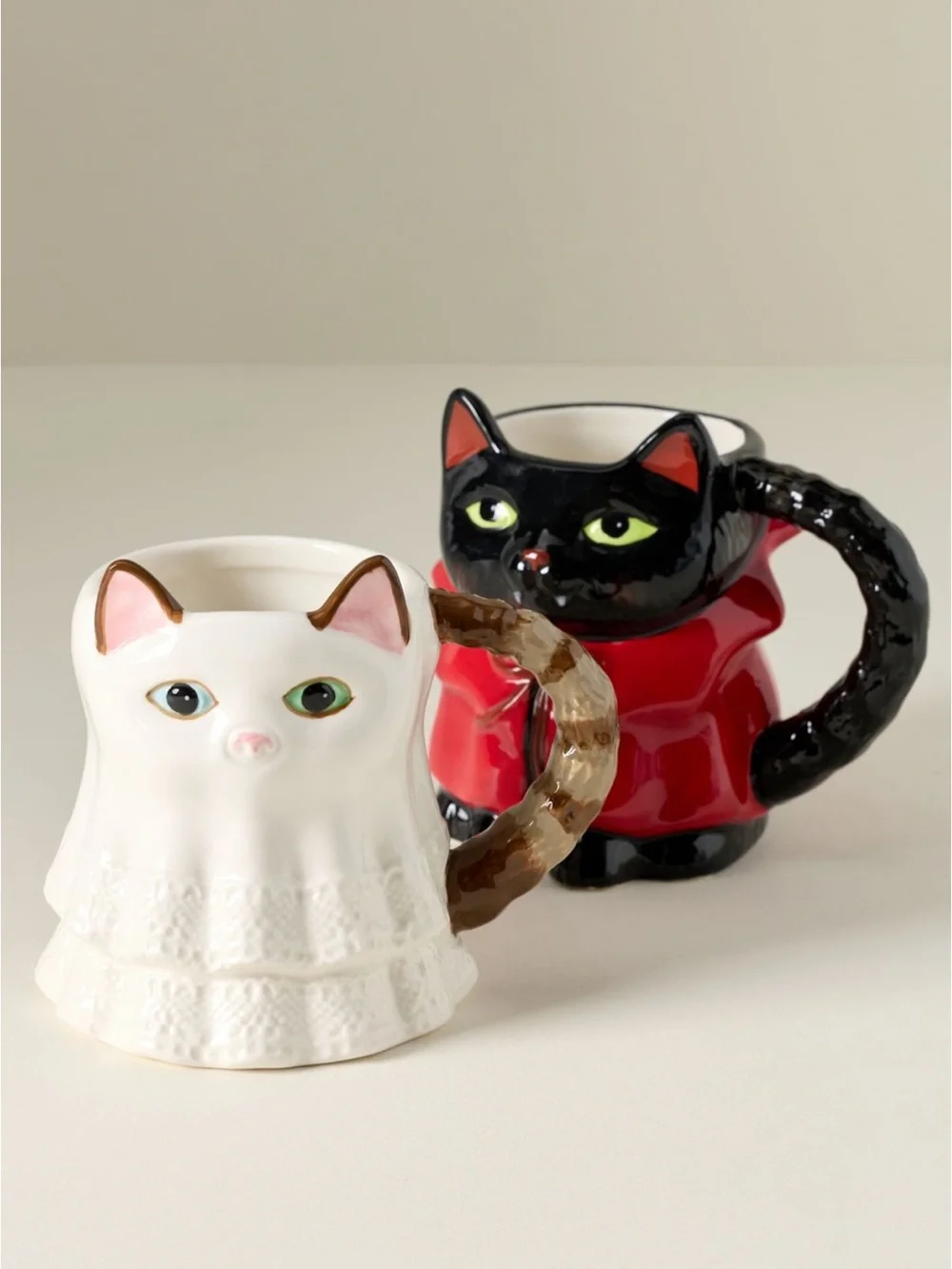 Anthropologie Peluche Halloween Stoneware Cat Mug | Ghost Cat | NIB