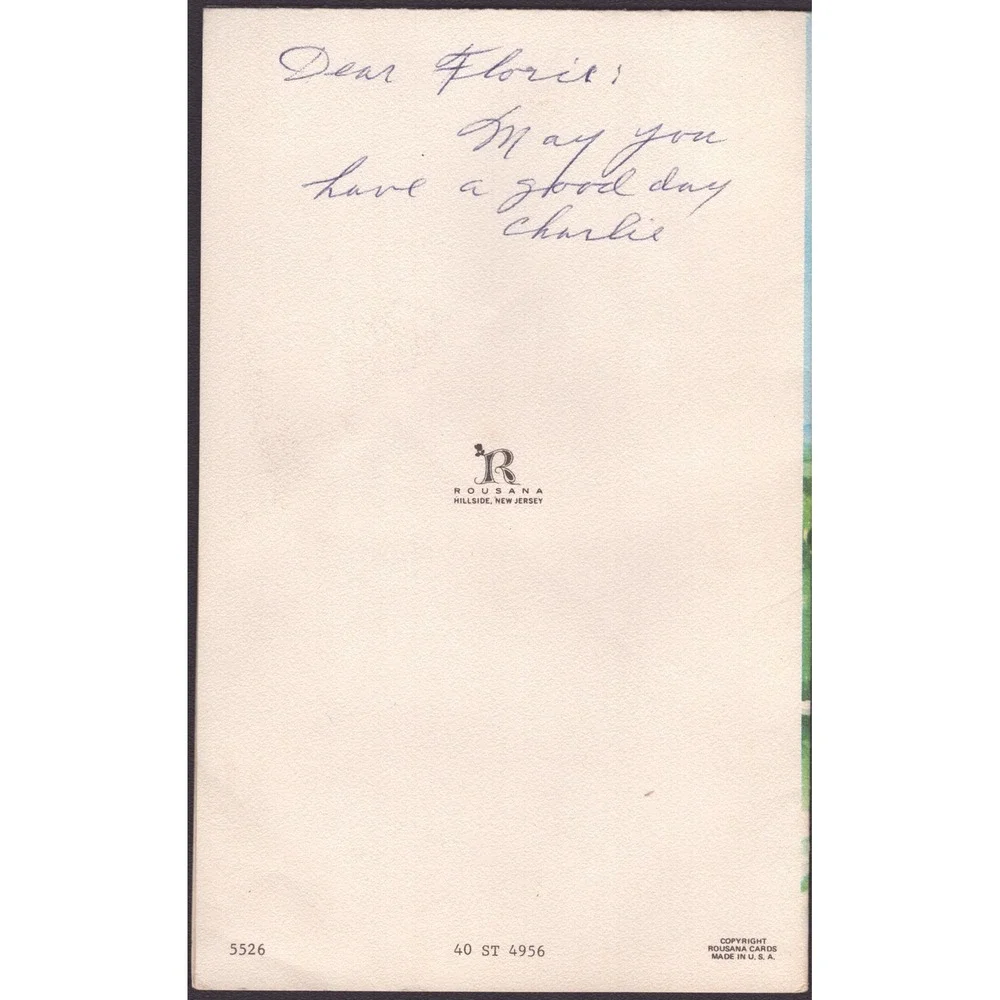 Vintage 1950s Rousana St Patrick's Day Greeting Card Castle Landscape USA
