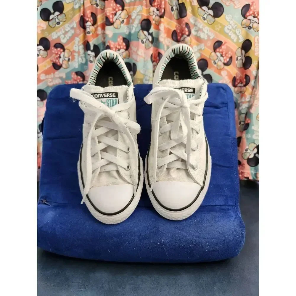 Converse All Star Chuck Taylor Youth Low Top Shoe Size 2 White Light Blue