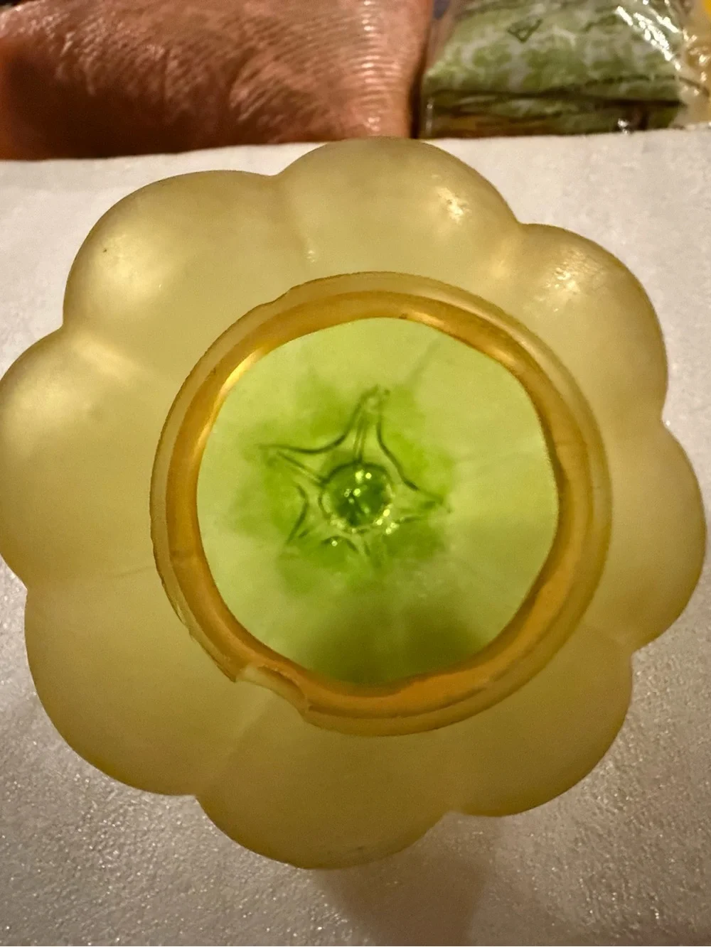 Pottery Barn Green Glass Pumpkin Luminary, Small