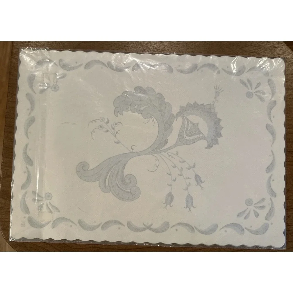 SCANDIA 16 PAPER‎ PLACE MATS Scandinavian Blue White Vintage NIP Sealed