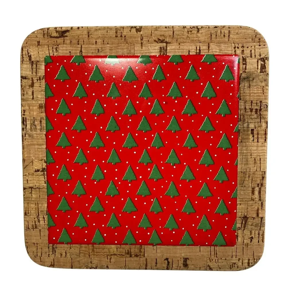 Vintage Knobler Christmas Tree‎ Holiday Trivet Portugal 7.5