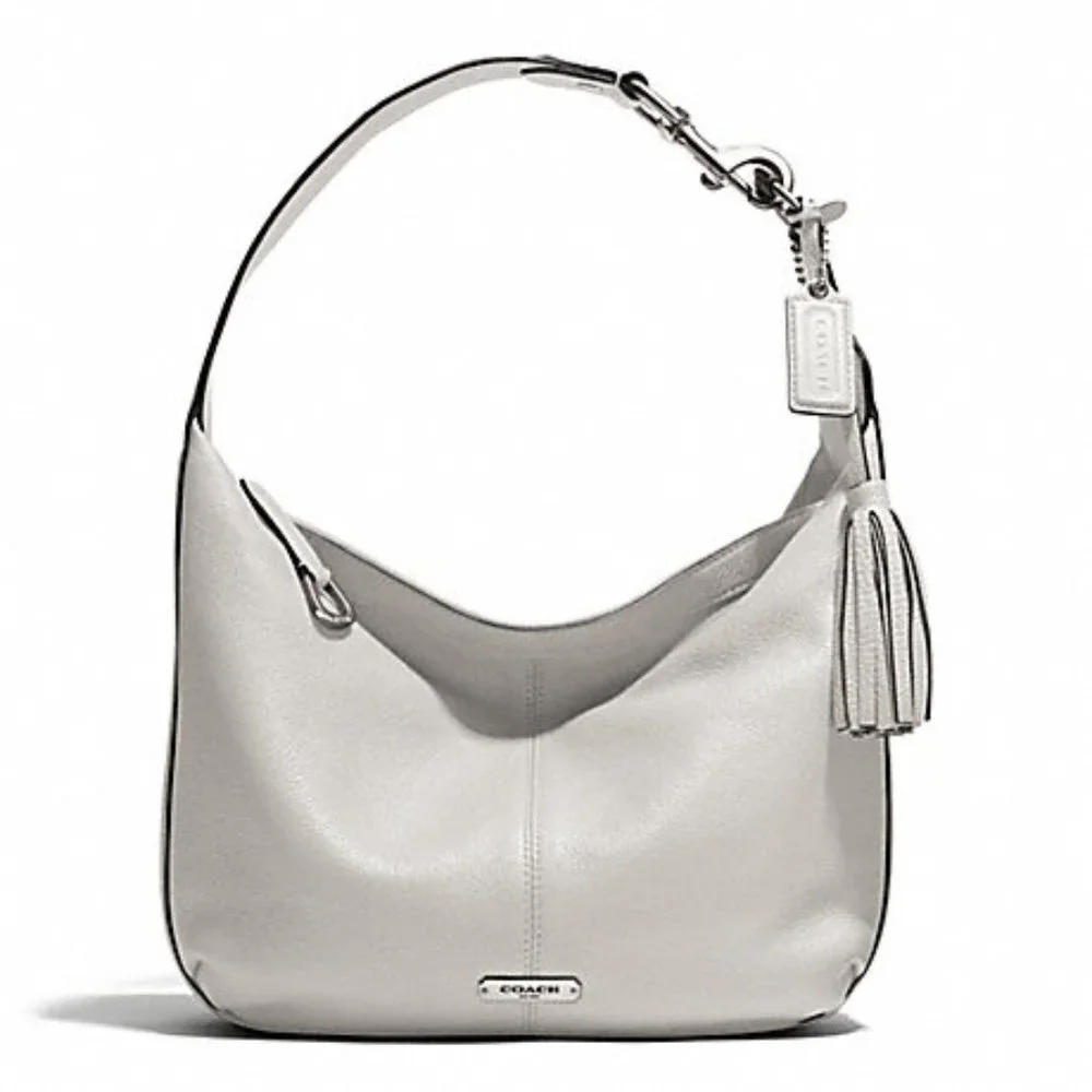 AVERY LEATHER SMALL HOBO (COACH F23960) SILVER/PEARL/IVORY
