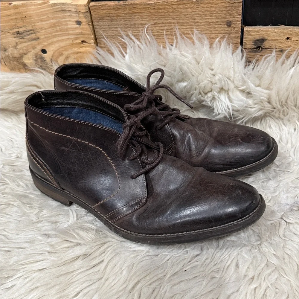 Johnston & Murphy‎ Men’s Brown Leather Warner Chukka Boots Size 10 Lace Up