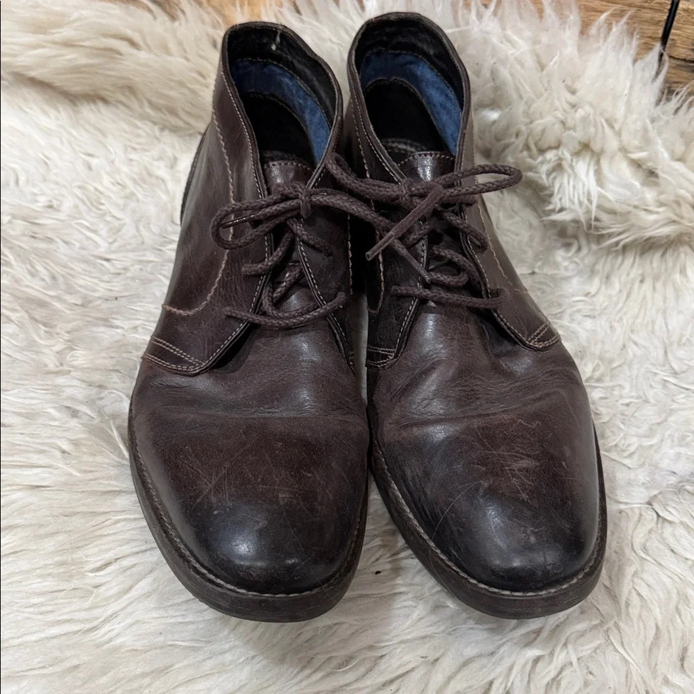 Johnston & Murphy‎ Men’s Brown Leather Warner Chukka Boots Size 10 Lace Up