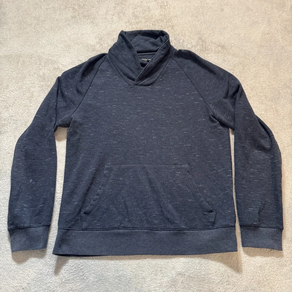 Banana Republic Sweatshirt Mens Medium Blue Pullover Collard‎ Sweater Pocket