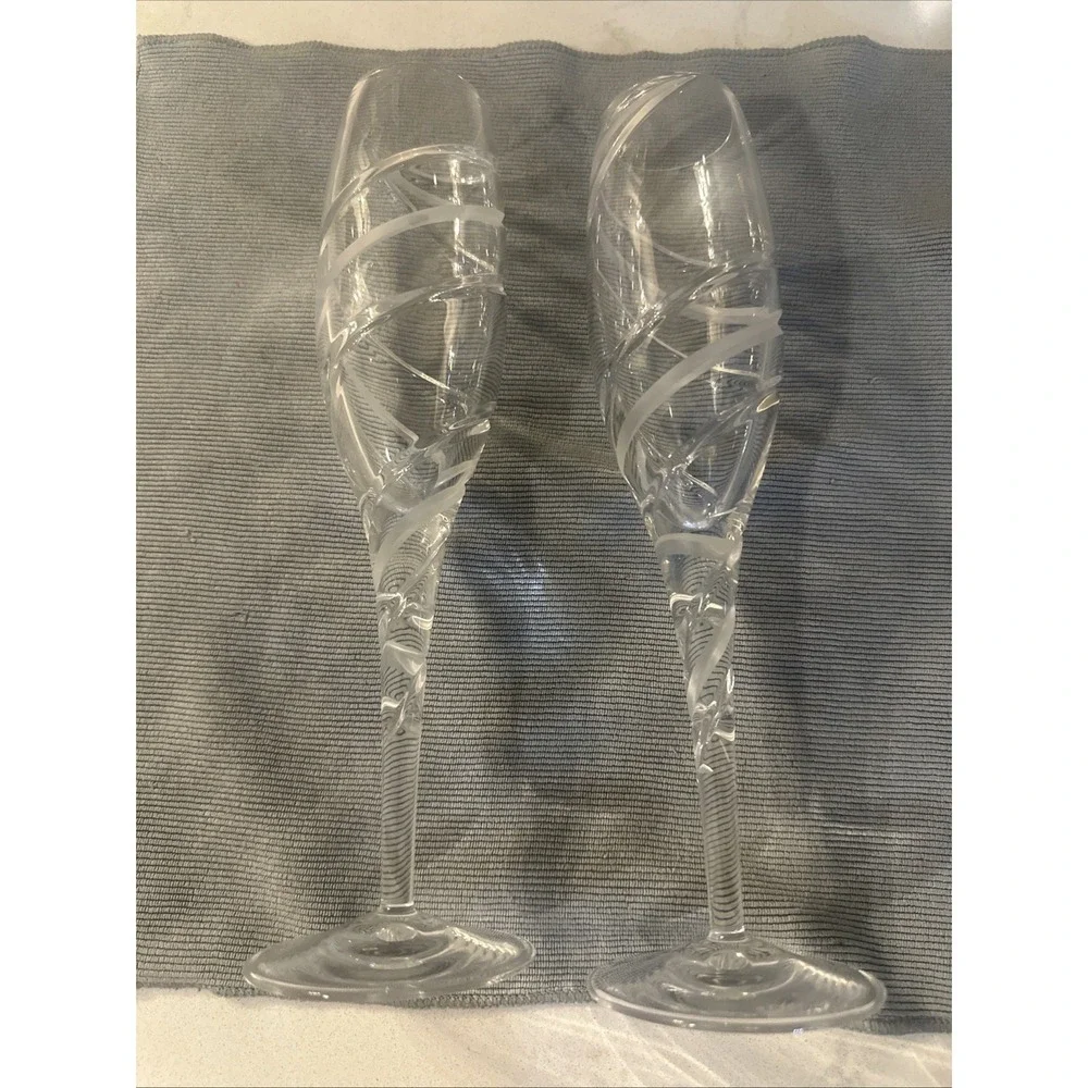 ROGASKA ODYSSEY CHAMPAGNE FLUTES, Cut‎ Lead Crystal, 10