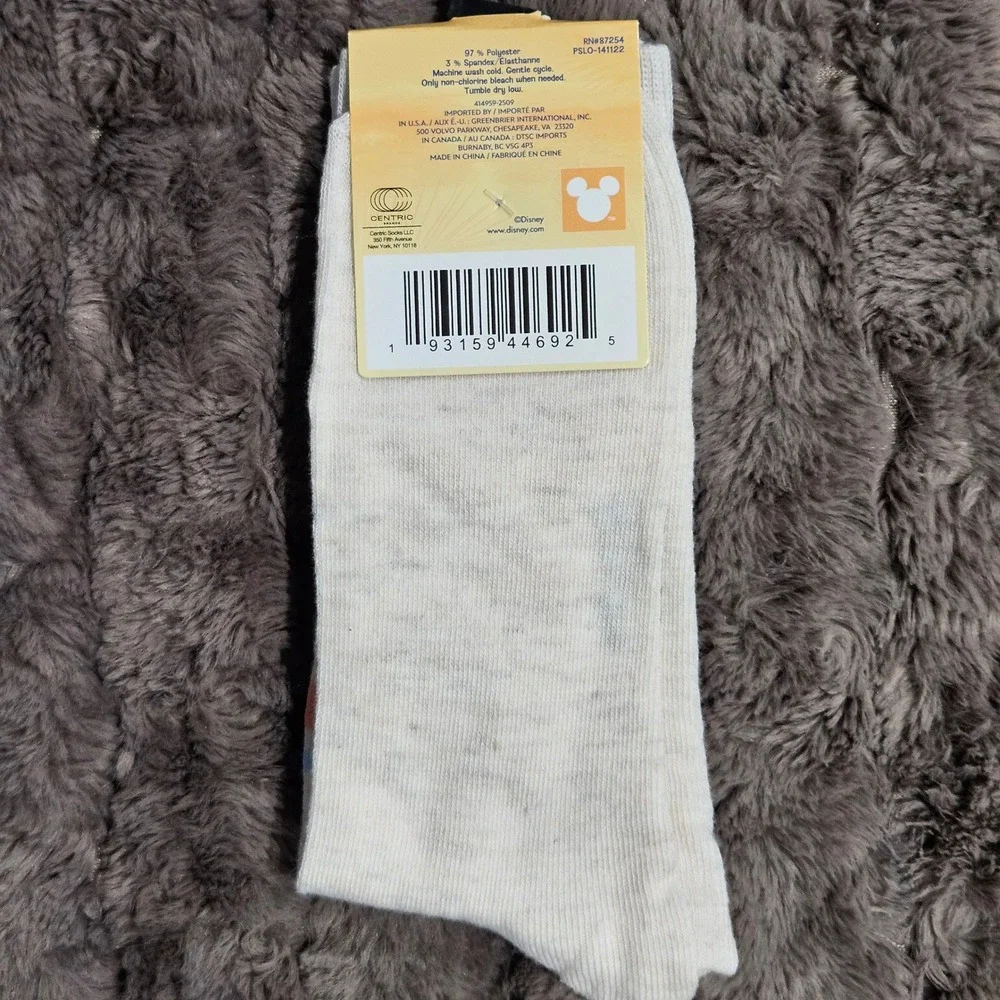 Disney Stitch Crew Socks Mens Womens Size 6-12 Cream Blue‎ Easter