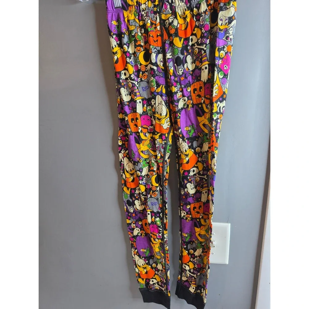 Disney Halloween Mickey Minnie Donald Daisy Pajama Pants Kids Size 10 Multi