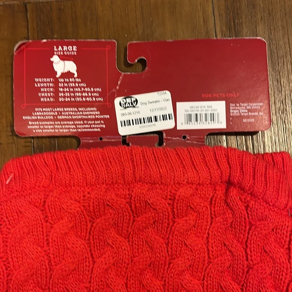 Wondershop Pet Sweater size‎ large bundle of 2 sweaters
