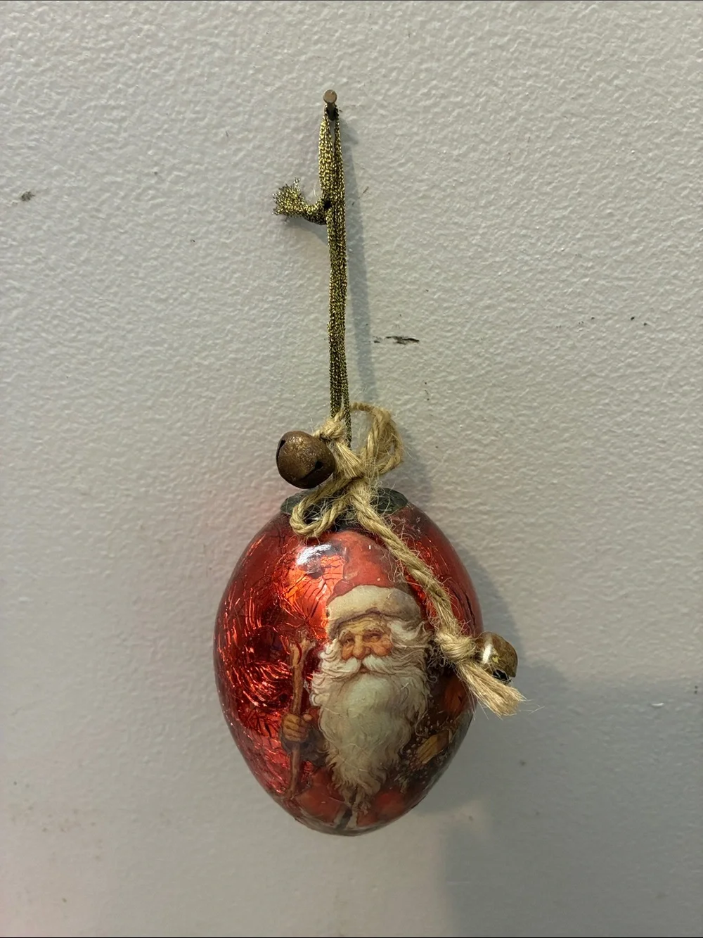 Vintage-Style Red Santa Hanging Ornament