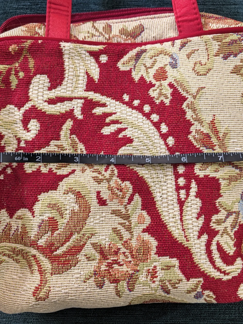 Red Floral Tapestry Make-up bag