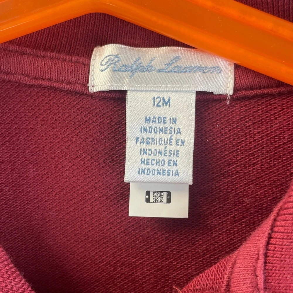 Ralph Lauren Kids Maroon‎ Long Sleeve Polo