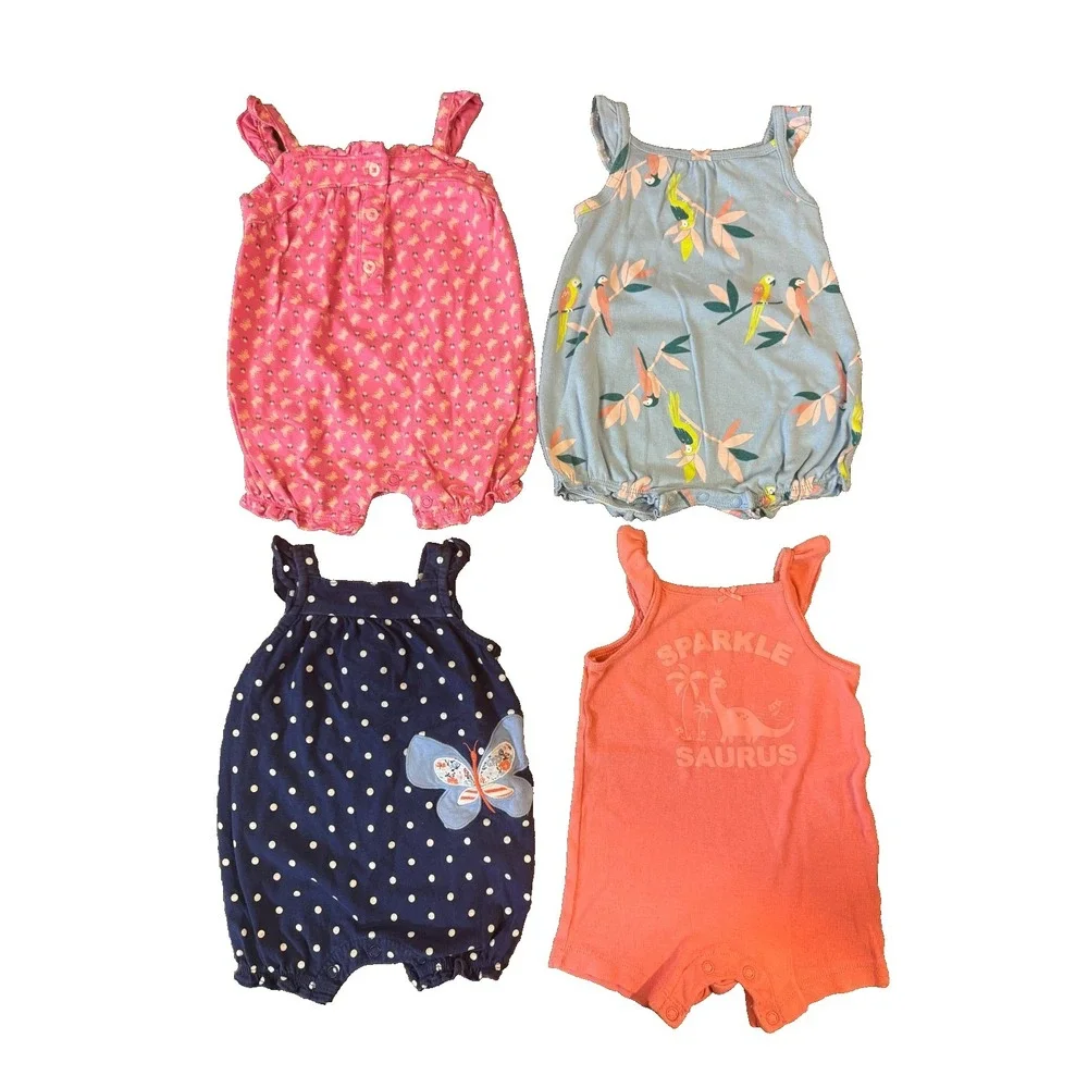 Carters Baby Girl Clothes Lot 3‎ Months Rompers Outfits Summer Shorts One Pieces