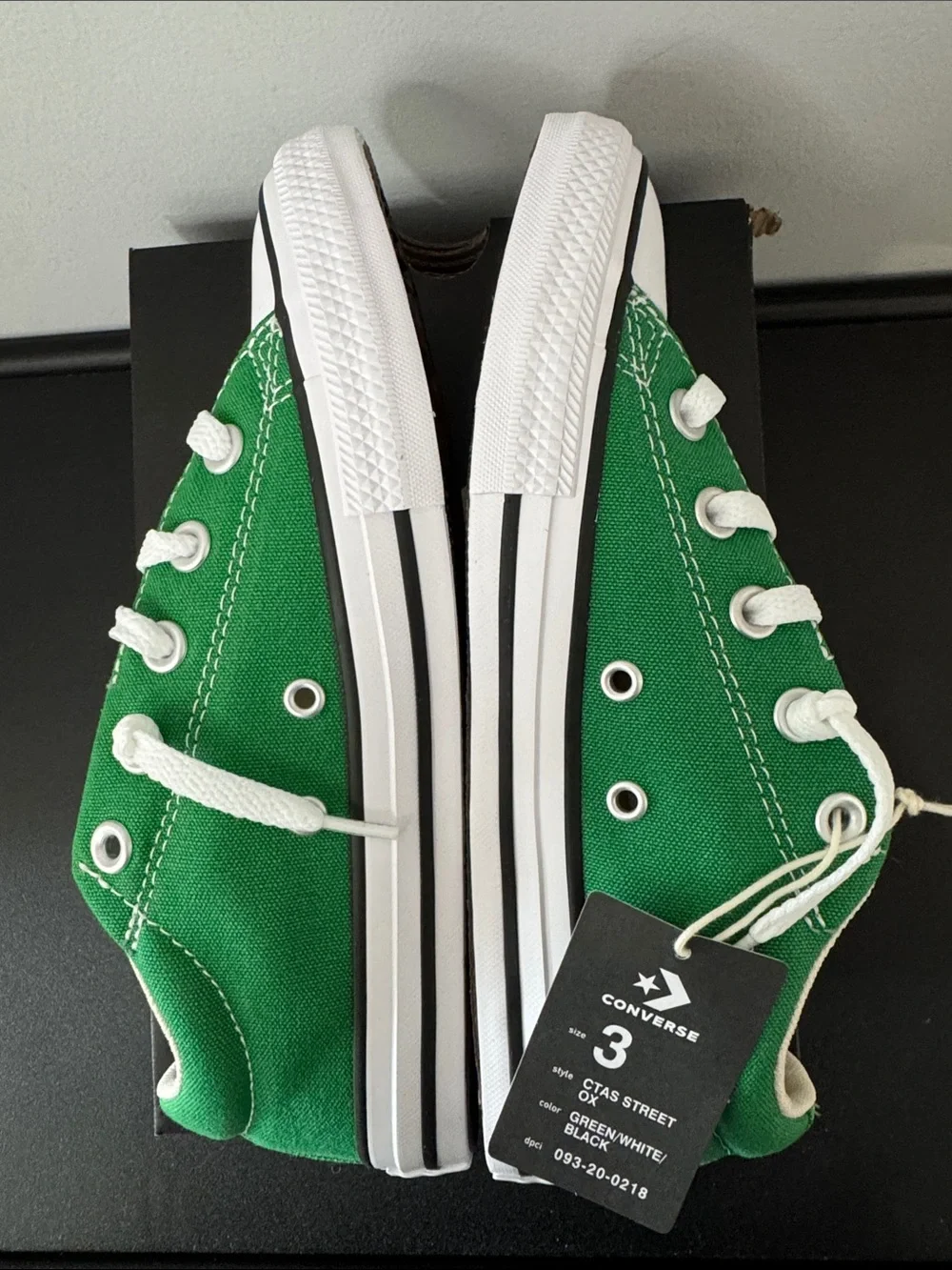 Converse Kids Low Top Street Ox Green Canvas Sneakers Youth Size 3 New NIB