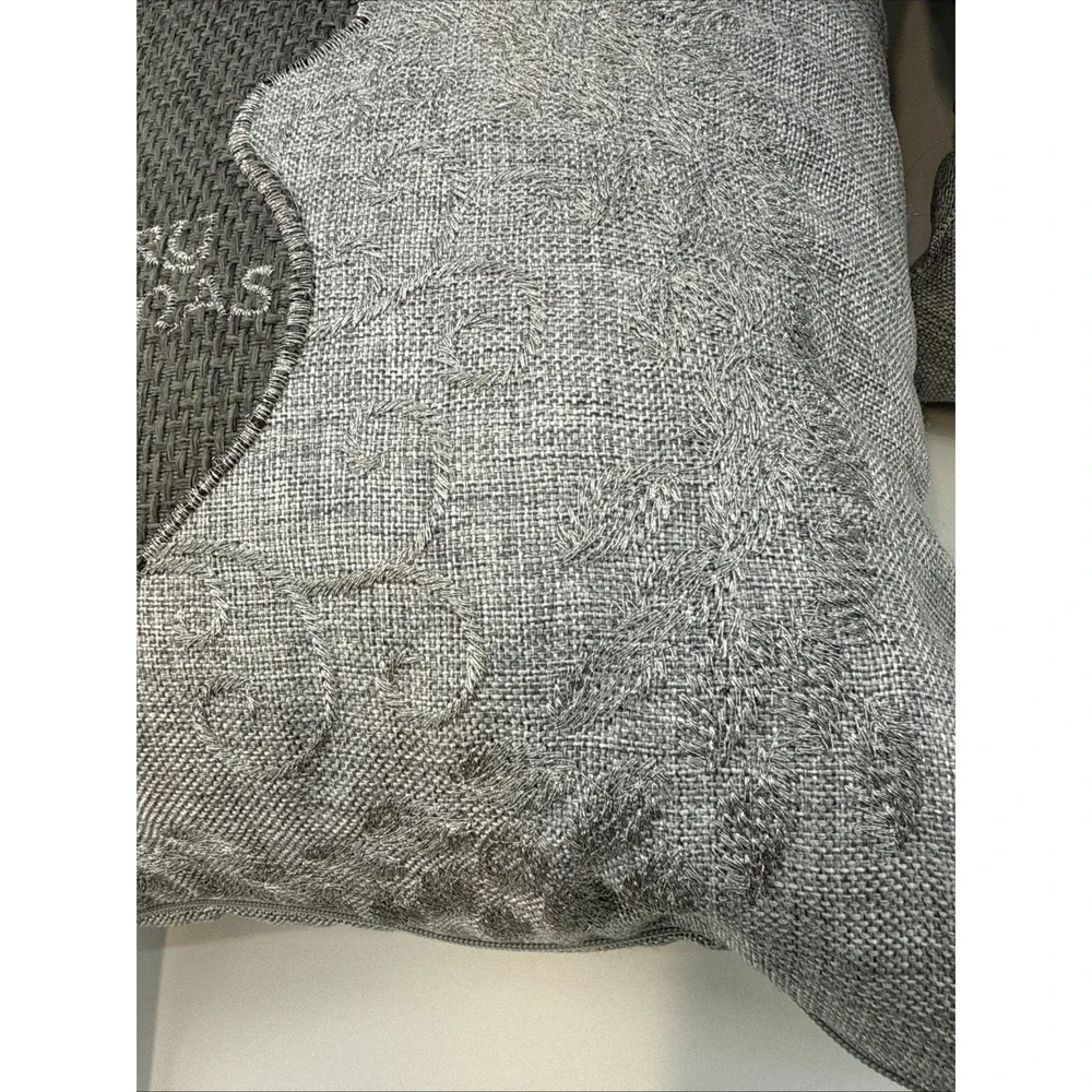 2-Secret‎ Celebrity Merry Christmas Gray Deer Embroidered Throw Pillows NWT