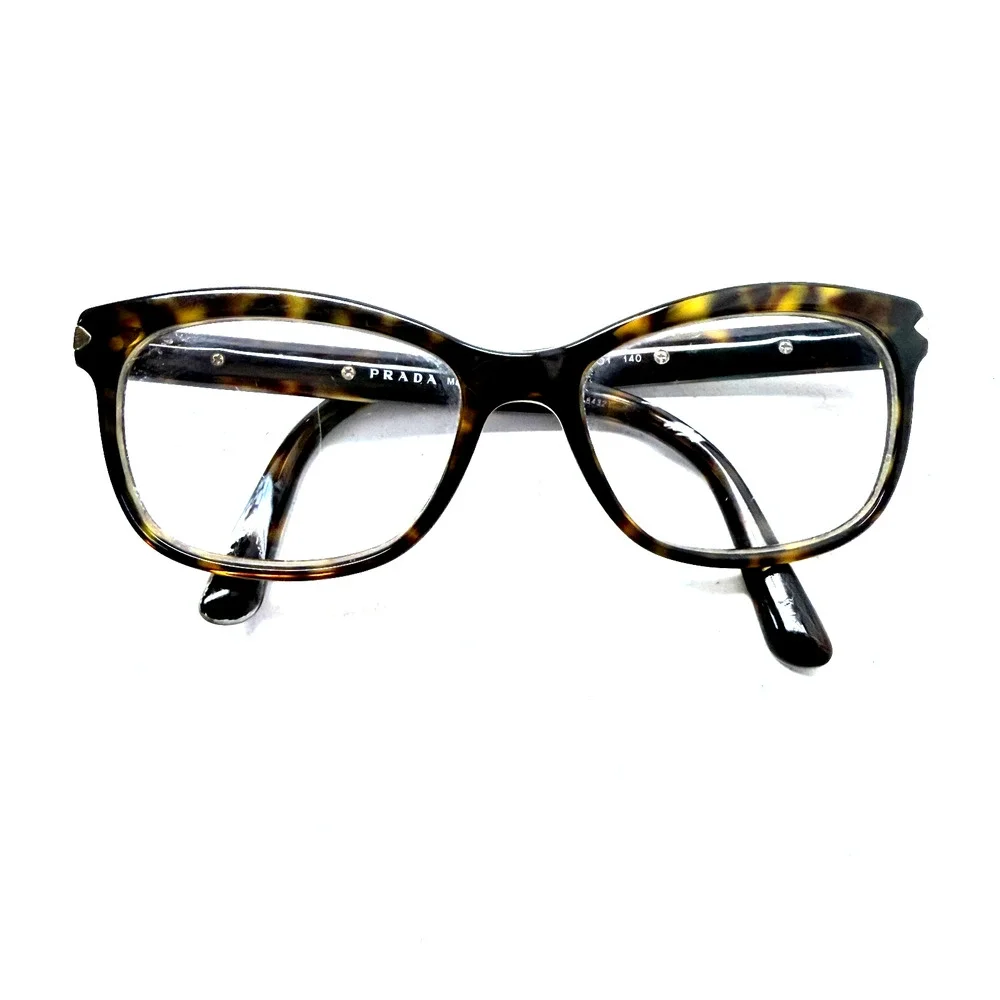 PRADA Ladies EYE GLASSES FRAME with PRADA GOLD METAL PLATE - Made In Italy