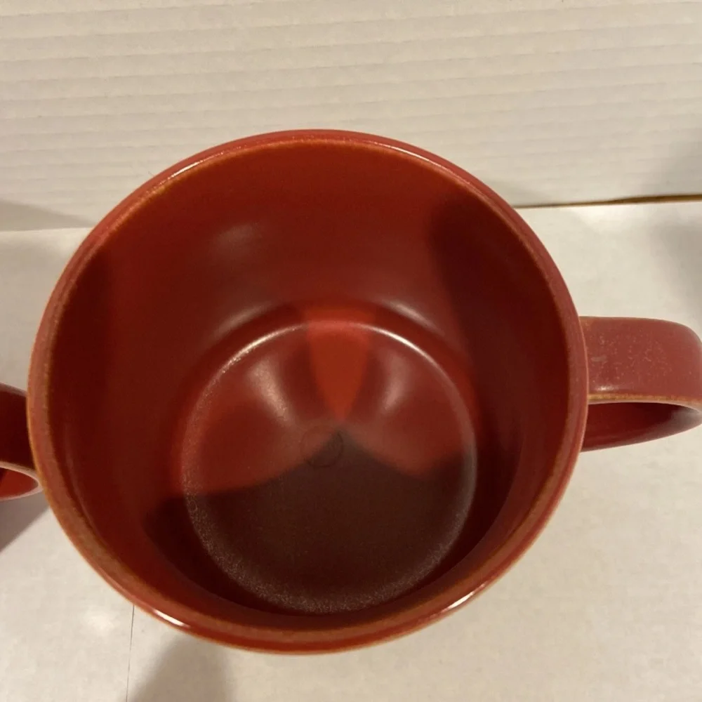 Set of 2 Pottery Barn Mason Stoneware wide Mouth Coffee Mugs