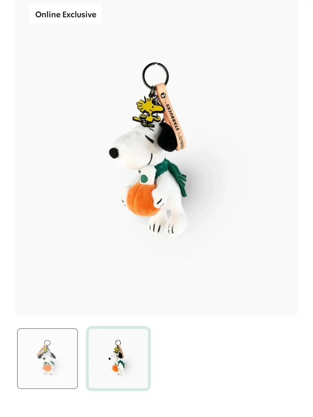 Starbucks Snoopy Pumpkin Plush Keychain