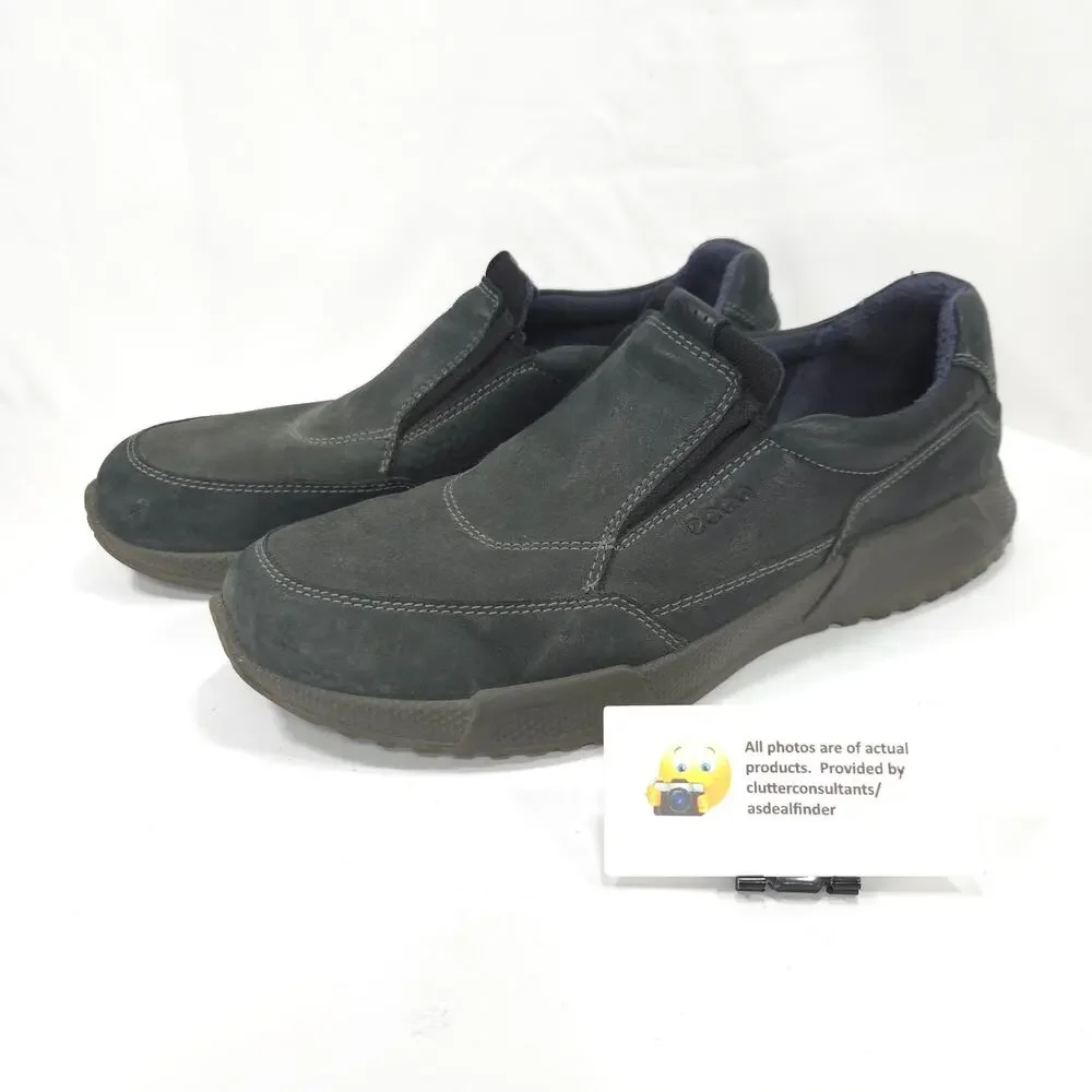 Ecco Casual Slip On Leather Loafer Shoe Mens Size 11.5 45 Black