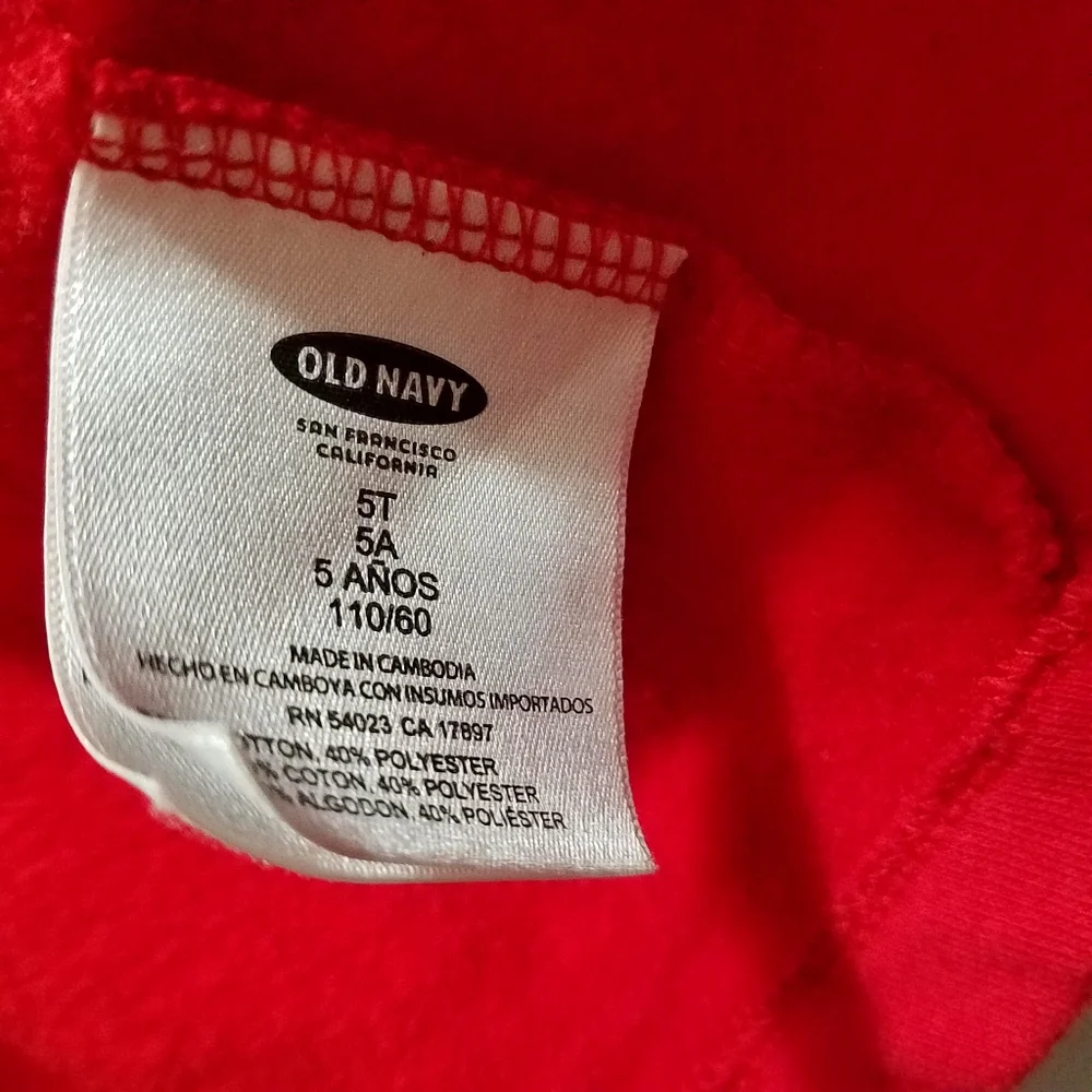 Old Navy Girls Red Pea Coat 5T Toddler Hooded Double Breasted Jacket