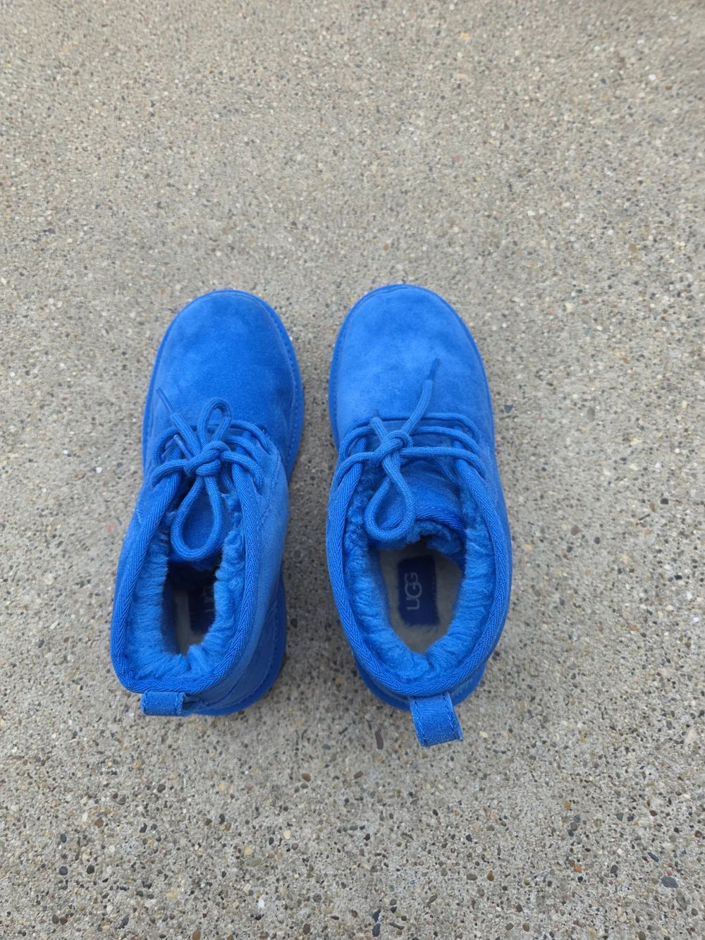 UGG Suede Lace-Up Boots in Bright Blue Big Girls 5